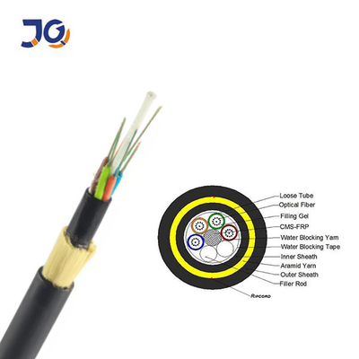 Overhead ADSS Span 300m Fiber Optic Cable 8 12 48 96 144 Core Optical Fibre Cable