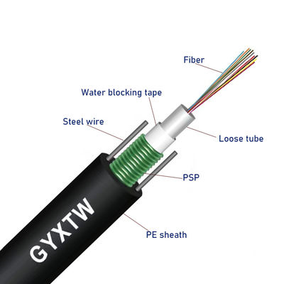 Outdoor Overhead Armored Fibre Optical Cable Gyxtw 2 4 6 8 12 24 Core Fiber Optic Cable