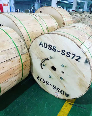 Aerial ADSS G652D G657A1 G657A2 144 Core Single Mode Outdoor Fiber Optic Cables With Aramid Yarn 100m 200m Span