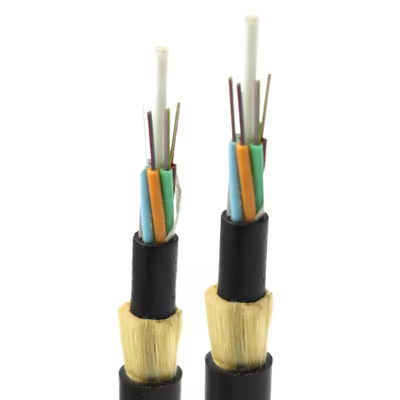 Aerial ADSS G652D G657A1 G657A2 144 Core Single Mode Outdoor Fiber Optic Cables With Aramid Yarn 100m 200m Span