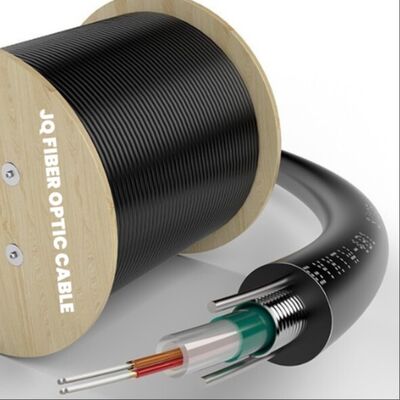 Qualità  GYXTW Aerial Armored Fiber Optic Cable 2 24 Core Single Mode G652D 1km Spool Steel Wire Reinforced fabbrica