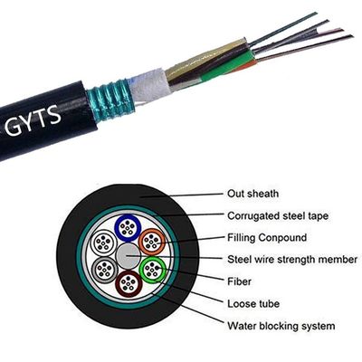 Black G652D  250μM Fiber Steel Tape Armoured Cable