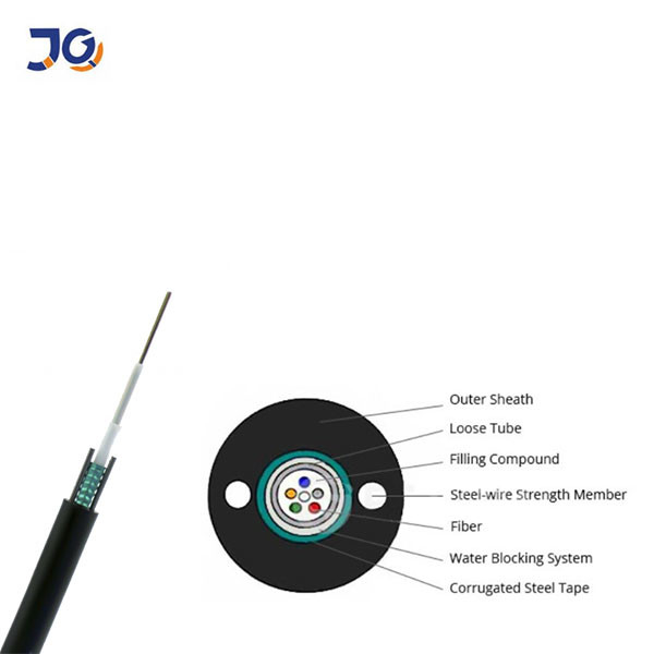 Aerial GYXTW Armoured 4 8 12 Core Single Mode Fiber Optic Cable