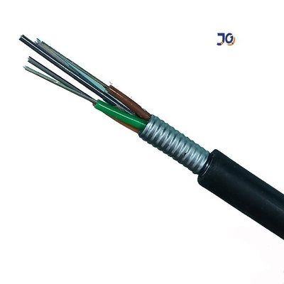 Cavo a fibre ottiche diretto sotterraneo corazzato del centro della fossa 24/48 del nastro d'acciaio MP di GYTS