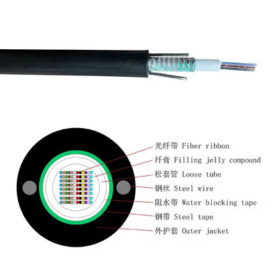Overhead 652D 288 core HDPE Giacca esterna Nastro in fibra ottica Cable Multi Tube Gel-filled Outdoor Fiber Optic Cable