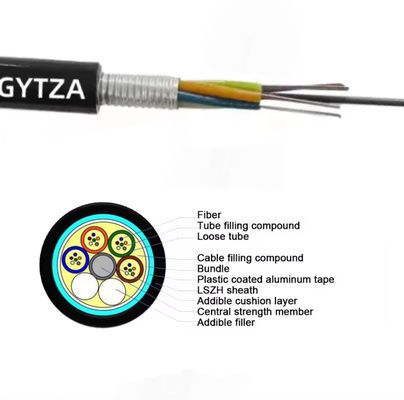 Cavo blindato in fibra ottica per esterni GYTZA Giacca antincendio LSZH Cavo di guarnizione esterna