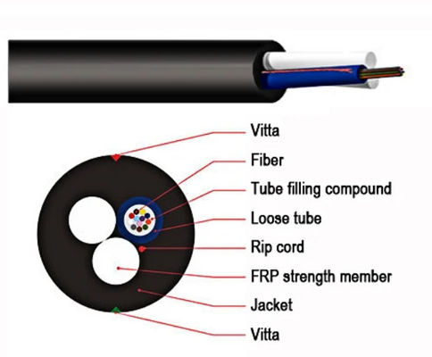 4 8 12 core ASU Fiber Cable Mini Adss Cable Ottico Span 80-150M Cable Ottico Autoportante