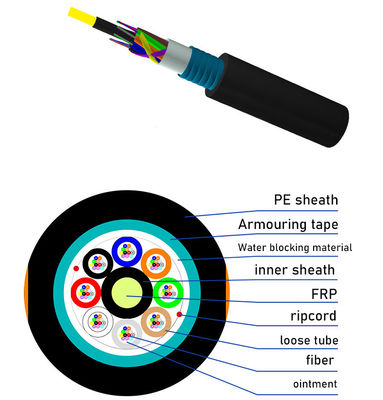 Cable a fibra ottica aereo GYFTS 4 km/tamburo G652d Produttore Fornitore 24 Core Single Mode Fibre Optic Cable