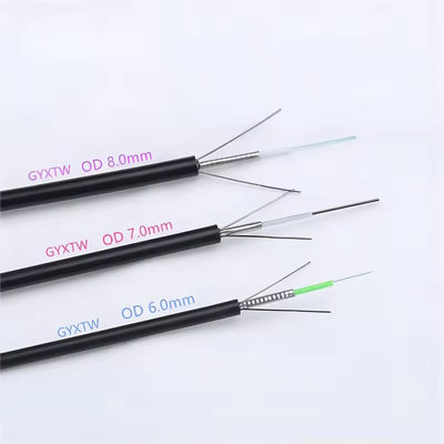 GYXTW corazzato personalizzato 2 4 6 8 12 24 cavo a fibra ottica mono-modalità 6 mm 7 mm 8 mm con messaggero