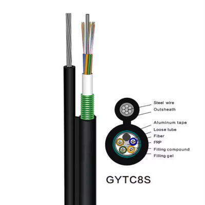 OEM 144 Core Outdoor Fiber Optical Aerial Cable Steel Wire Strand Autoportante Figura 8 GYTC8S Cavo in fibra ottica