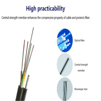 OEM 144 Core Outdoor Fiber Optical Aerial Cable Steel Wire Strand Autoportante Figura 8 GYTC8S Cavo in fibra ottica