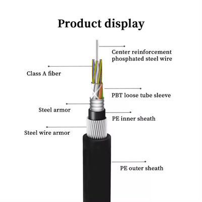 72 core GYTA33 cavo in fibra ottica sottomarino anti roditori cavo in fibra ottica blindato
