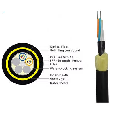 Cable a fibra ottica a modalità singola 24 Core Outdoor ADSS 4km/drum G652d Produttore Fornitore
