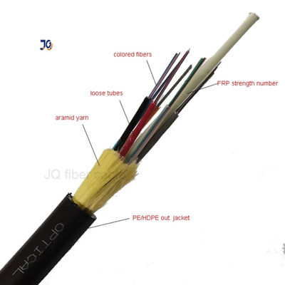 OEM Aerial ADSS Single Jacket 96 Core Single Mode Fiber Optic Cable 1km Prezzo per linee elettriche a diversa tensione