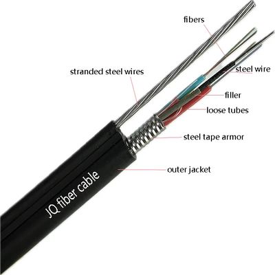 LSZH PE Out Sheath Aerial Black Armored Fiber Optic Cable