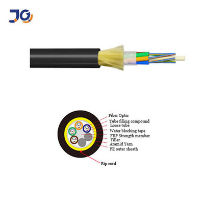 Fabbrica Jiqian ADSS Cable di fibra ottica autosostenente 12 24 48 Core Span 120m Cavi di fibra ottica G652D ADSS 567 Core