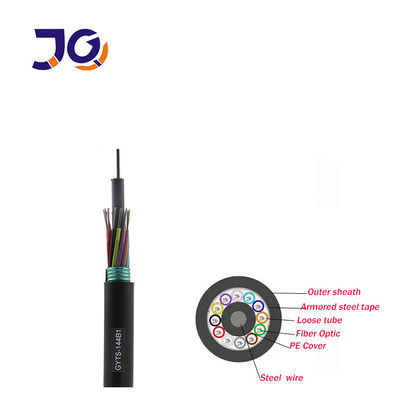 SM MM Armored G652D 24 48 96Core Fiber Optic Cable GYTS