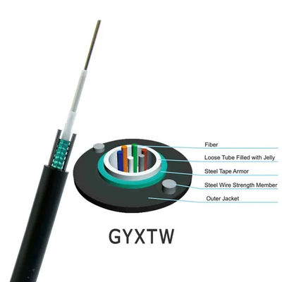 Tubo centrale GYXTW Cavo in fibra ottica 4 6 8 12 24 Core OD 6 mm Outdoor Single Mode