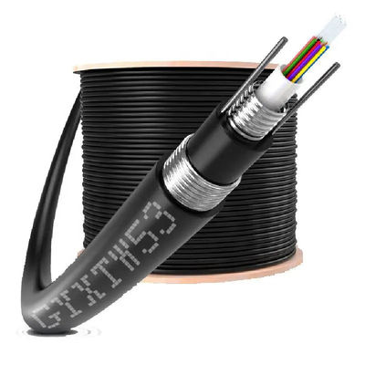 Cavo a fibra ottica aerea GYXTW 4-24 Core Single Mode G652D 8.0mm Cavo OD per posa aerea con resistenza del filo di acciaio da 1 mm