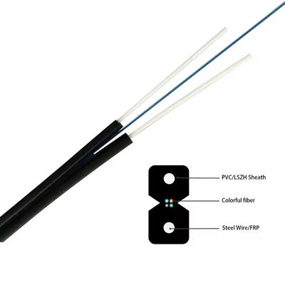 CABLO DROP di fibra ottica in acciaio nero/bianco o FRP