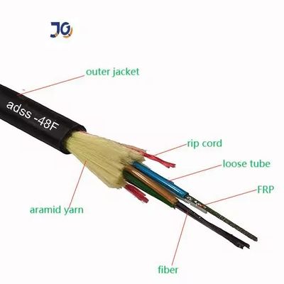 ADSS Cable in fibra ottica auto-supportabile a tutti i livelli dielettrici Max 96 Core Single Jacket
