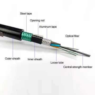 Stoccaggio di fabbrica GYTS53-96 a doppia armatura per esterni Cori cavo a fibra ottica doppia giacca G652D Spedita il giorno stesso