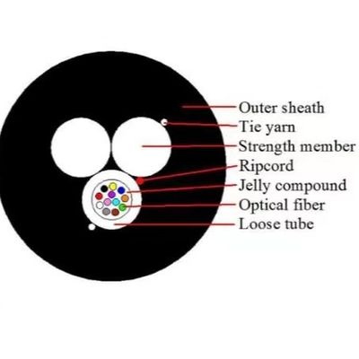 Due cavi in fibra ottica in FRP a 12 core ASU 80 Drop GYFFY FTTH Outdoor