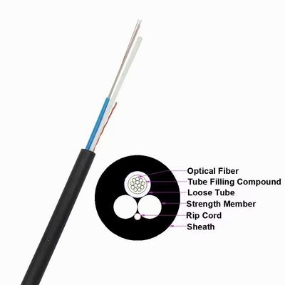 Due cavi aerei in FRP 12 core ASU 80 Drop Fiber Optic GYFFY Outdoor FTTH Cable Prezzo di fabbrica