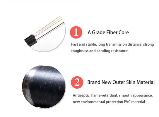 Cavo flessibile a fibra ottica nero del rivestimento G657A1 1km FTTH