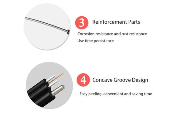 Cavo flessibile a fibra ottica nero del rivestimento G657A1 1km FTTH