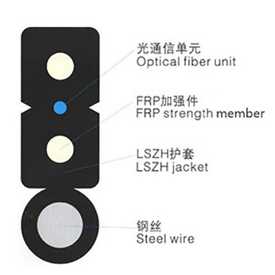 Cavo flessibile all'aperto di Ftth della fibra di Gjyxfch G657 G652D autosufficiente