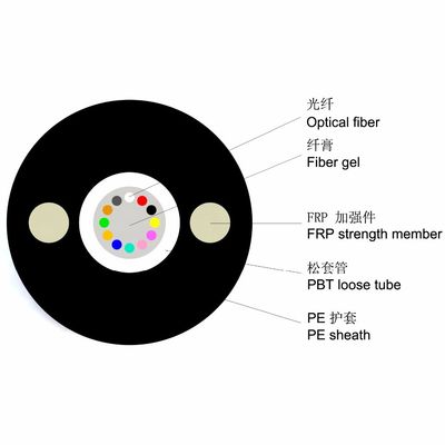 2 4 6 8 12 cavo a fibra ottica GYFXTY cavo esterno a tubo libero centrale