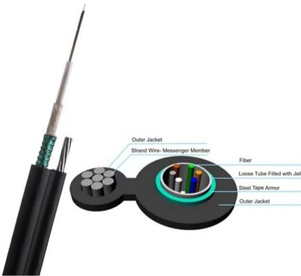 Fico aereo otto GYXTC8S del cavo a fibre ottiche del centro del rivestimento 4 dell'HDPE