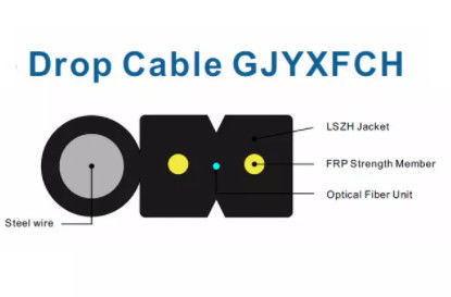 Cable FTTH Drop 1 Core 2 Cores 4 Core GJYXFCH singolo modo G657A G652D