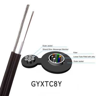 Il centro 48 ha incagliato la figura 8 rivestimento del filo di acciaio del PE del cavo a fibre ottiche