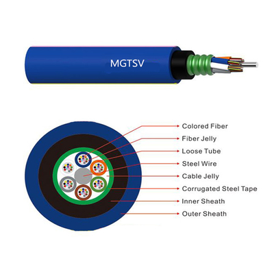 Il centro sepolto diretto blu MGTSV di estrazione mineraria 8 del cavo a fibre ottiche dell'OEM della guaina all'aperto del PVC